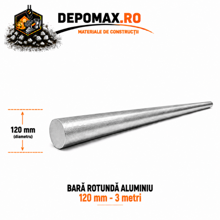 Bara rotunda aluminiu 120 mm, 3 metri, EN AW-6082